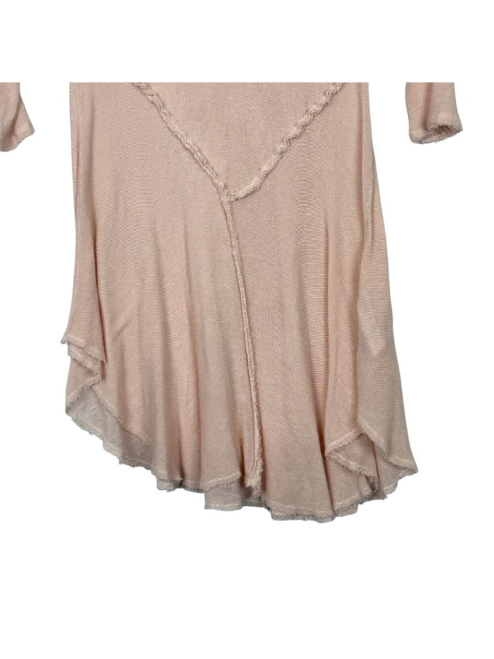 Intimately Free People Pink Tunic Top Scoop Neck Long Sleeve Medium Raw Hem Soft - Picture 4 of 10